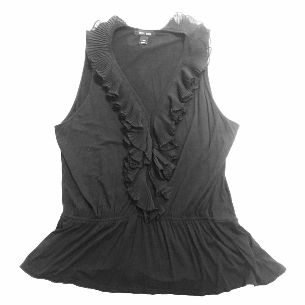 White House Black Market ruffled tank